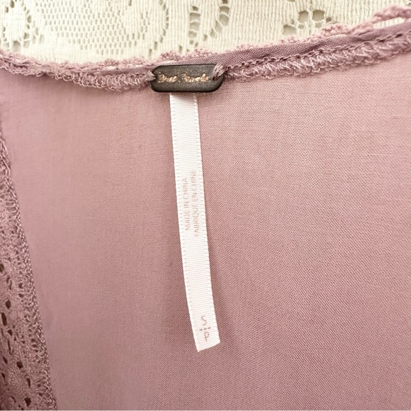 Free People Turn Heads Mauve Lace Boho Mini Dress - Picture 6 of 15